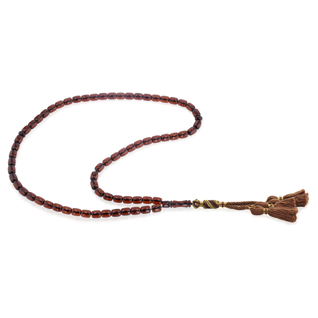 Caribbean Cherry Amber 66 Beads Rosary Barrel Cut 1