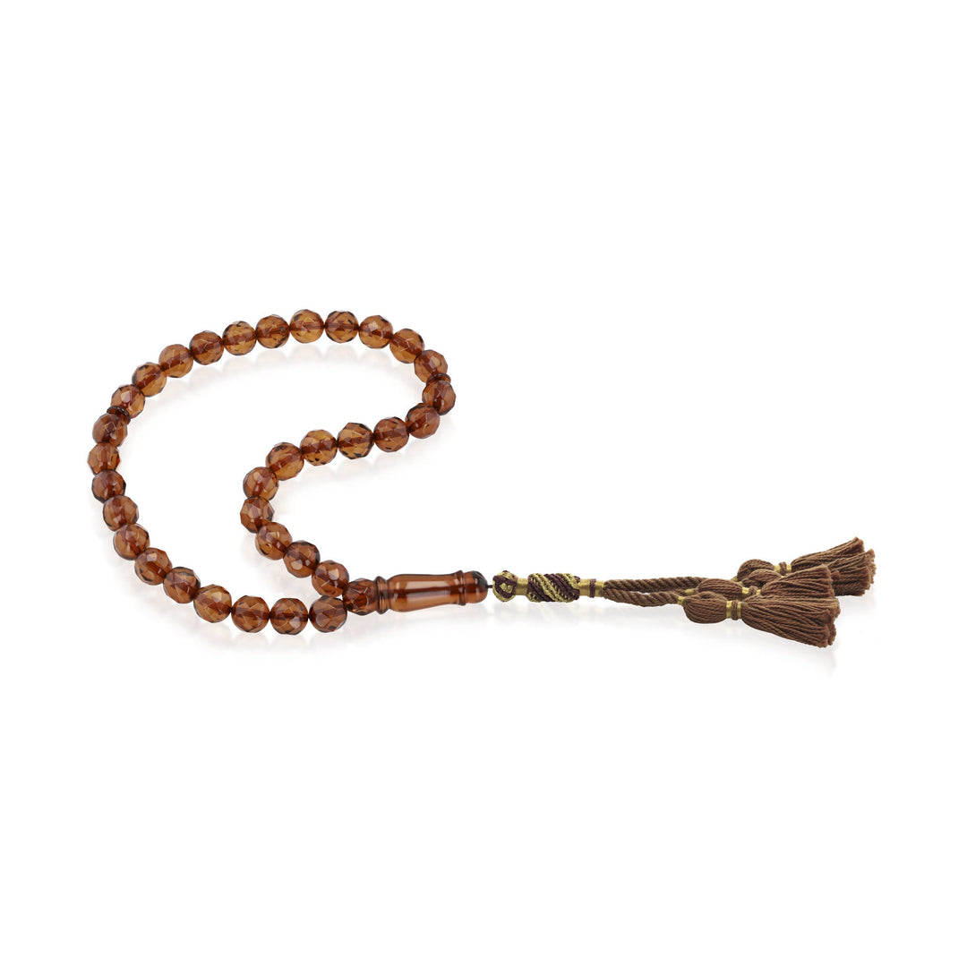 Baltic Honey Amber 33 Beads Rosary Round Cut Faceted 1