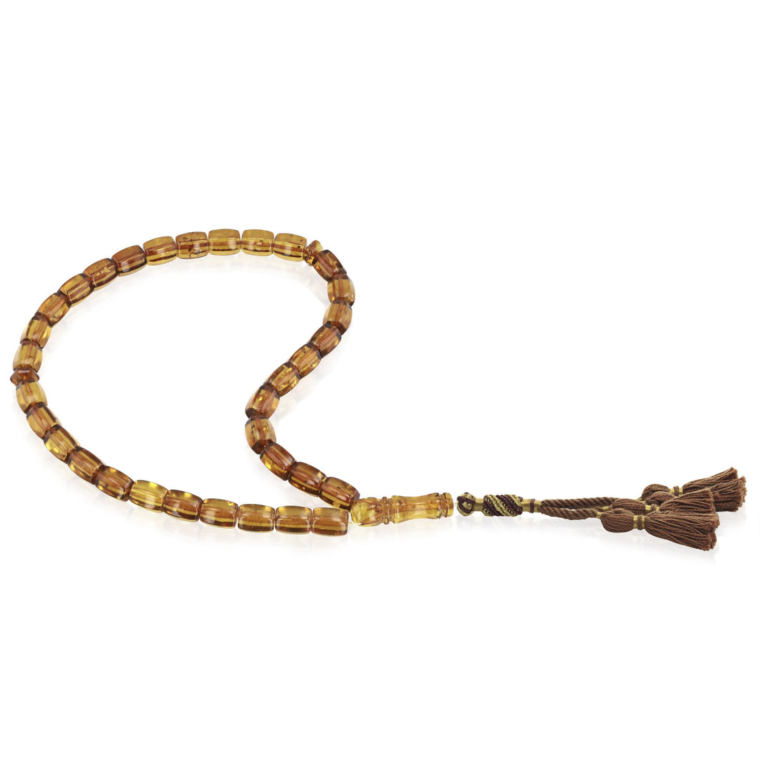 Caribbean Honey Amber 33 Beads Rosary Diamond Cut 2