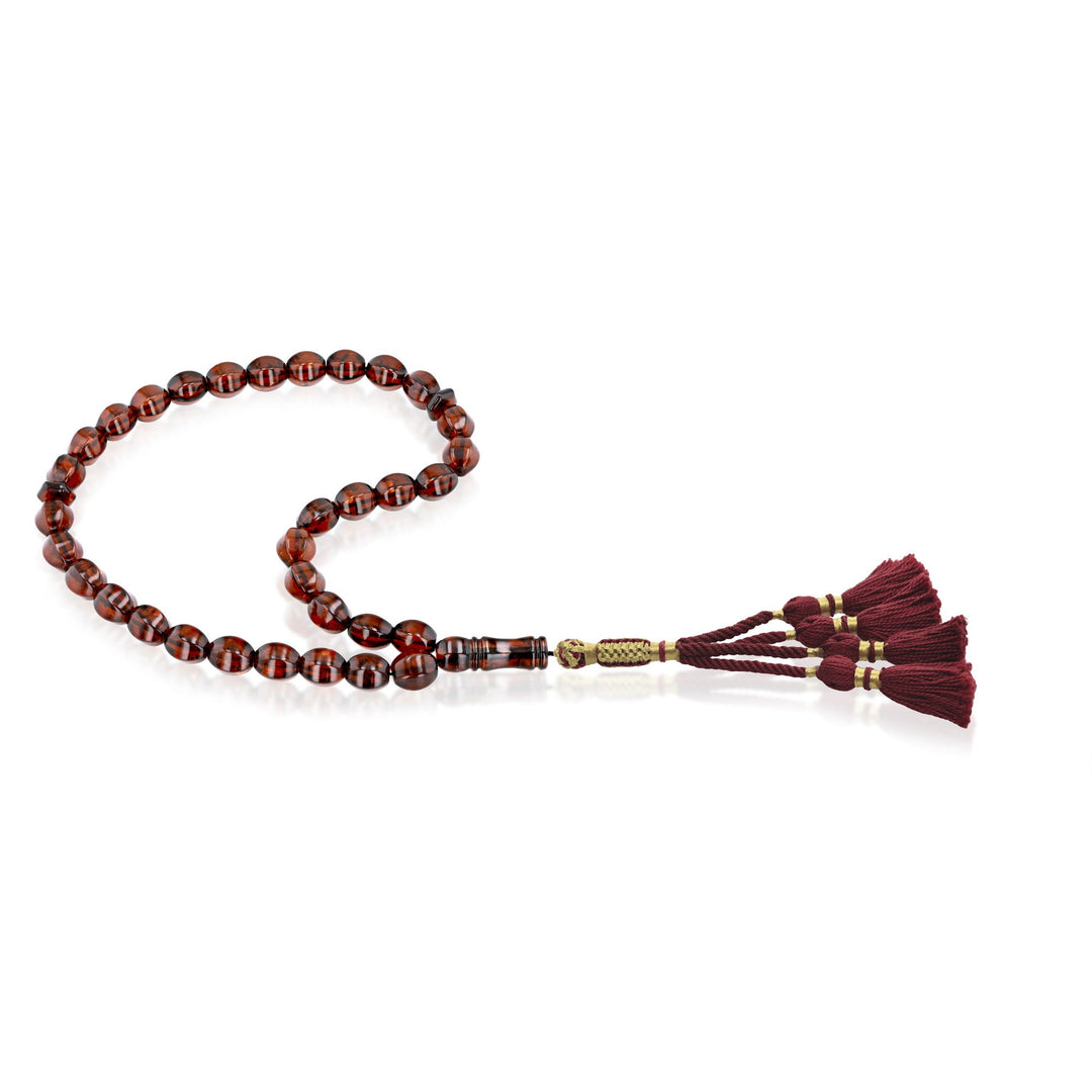 Caribbean Cherry Amber 33 Beads Rosary Diamond Cut 4