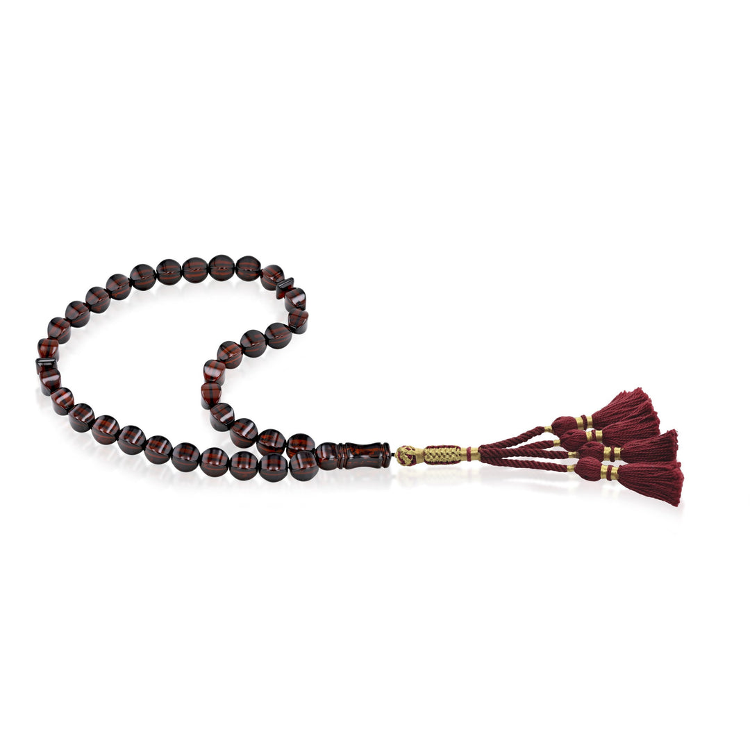 Caribbean Cherry Amber 33 Beads Rosary Diamond Cut 3