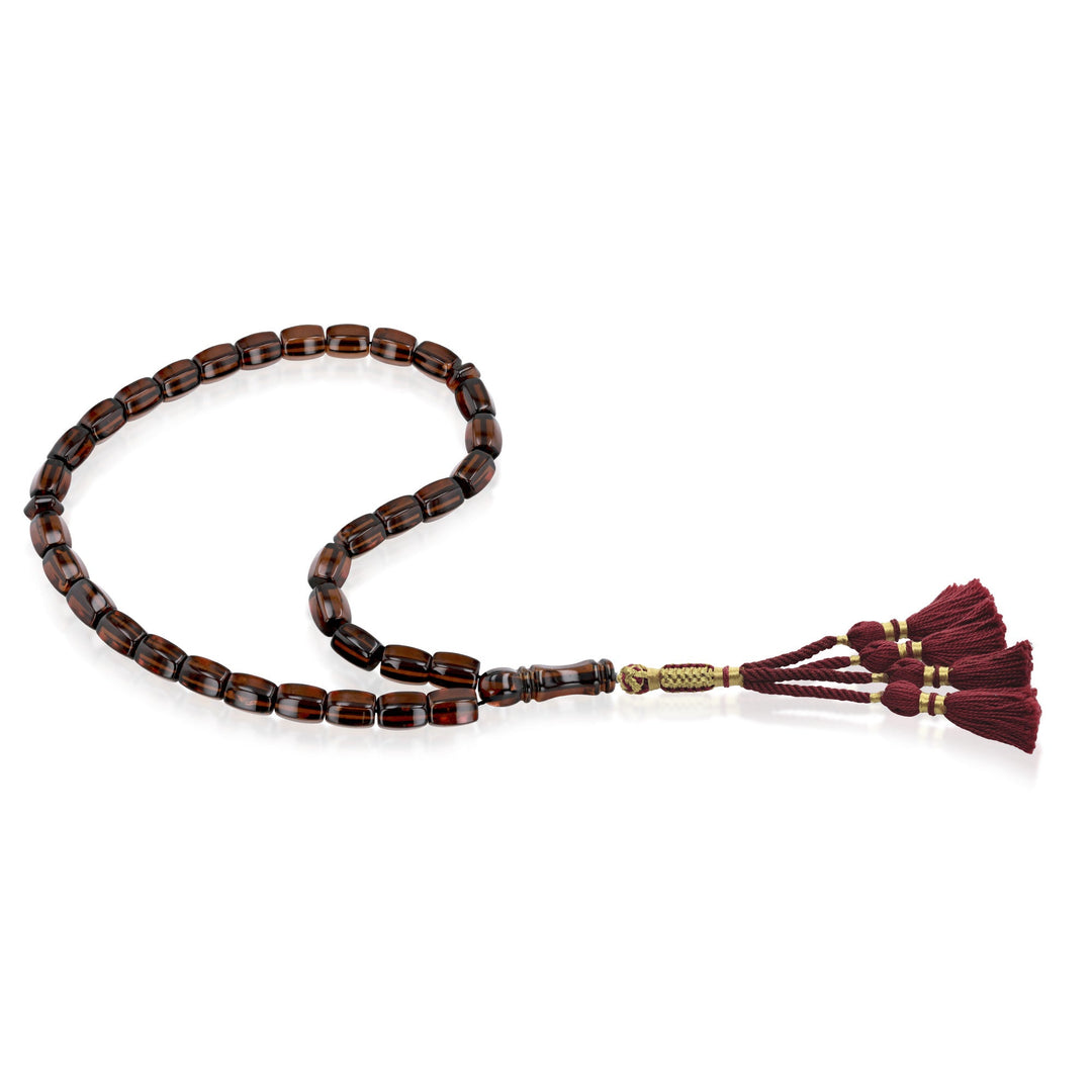 Caribbean Cherry Amber 33 Beads Rosary Diamond Cut 2