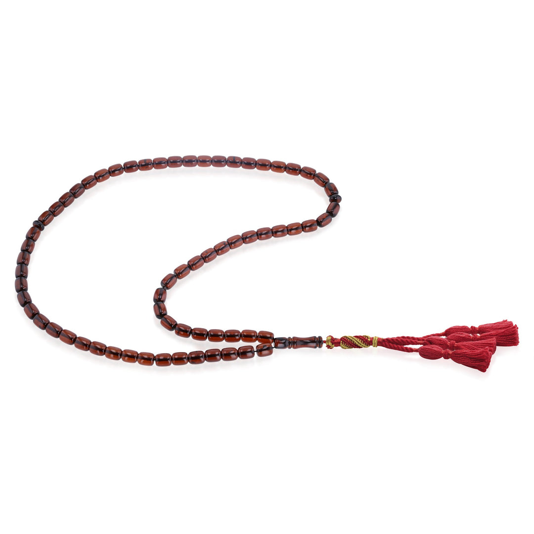 Caribbean Cherry Amber 66 Beads Rosary Barrel Cut 1