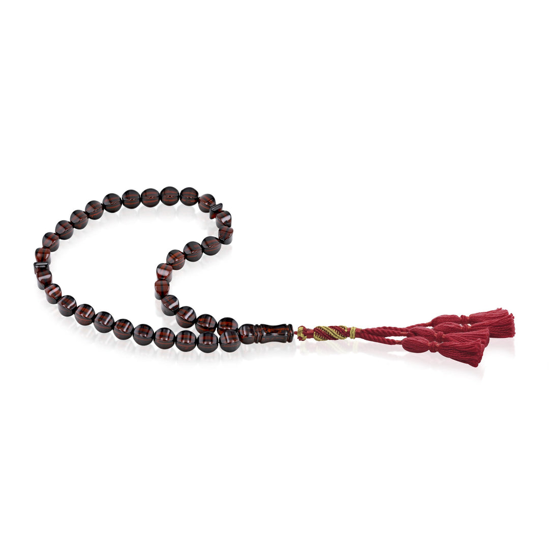Caribbean Cherry Amber 33 Beads Rosary Diamond Cut 3