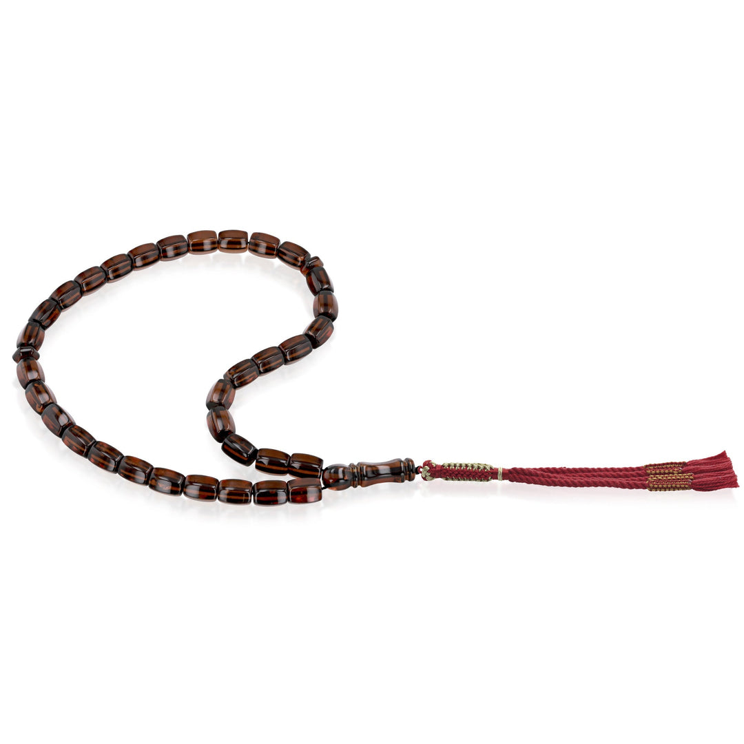 Caribbean Cherry Amber 33 Beads Rosary Diamond Cut 2