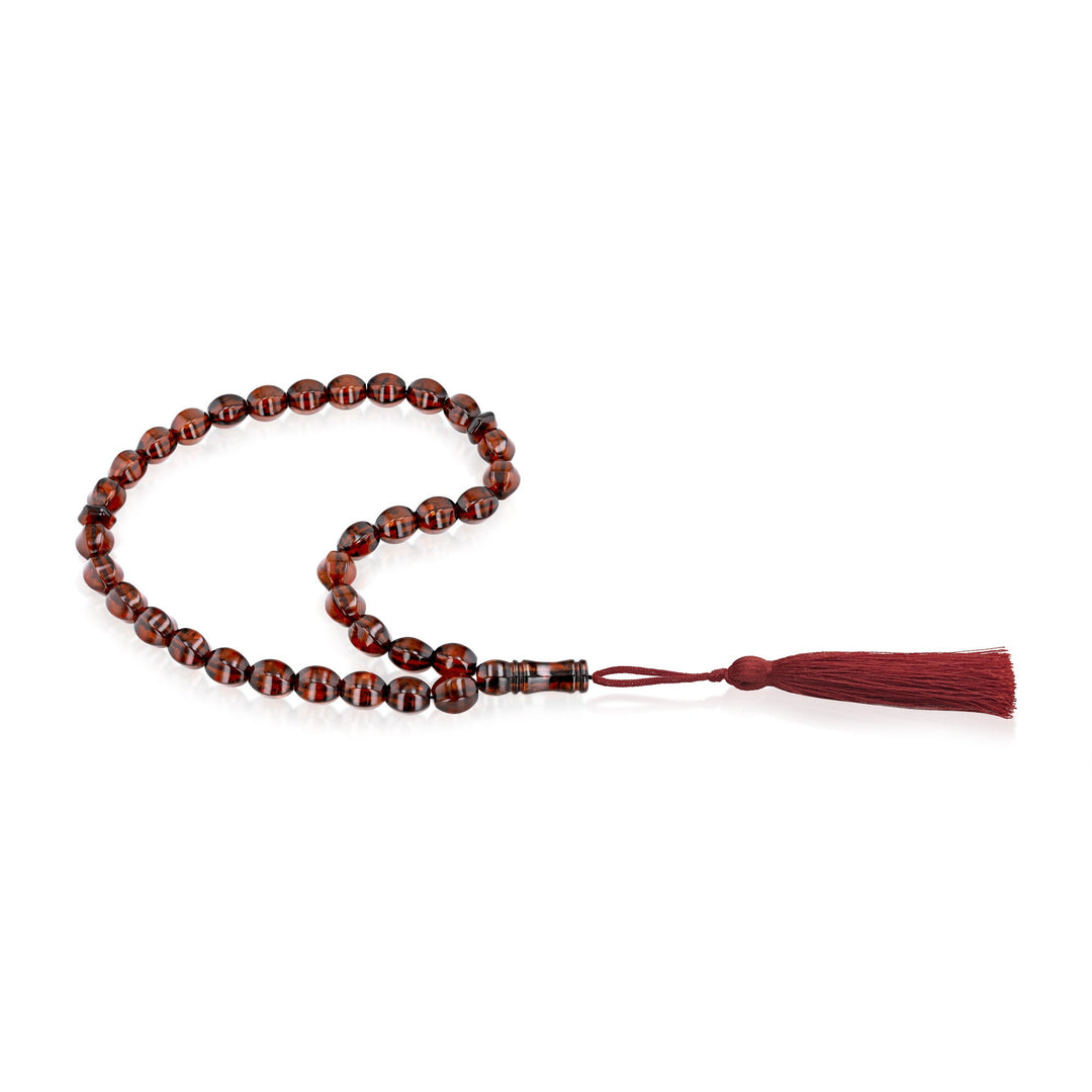 Caribbean Cherry Amber 33 Beads Rosary Diamond Cut 4