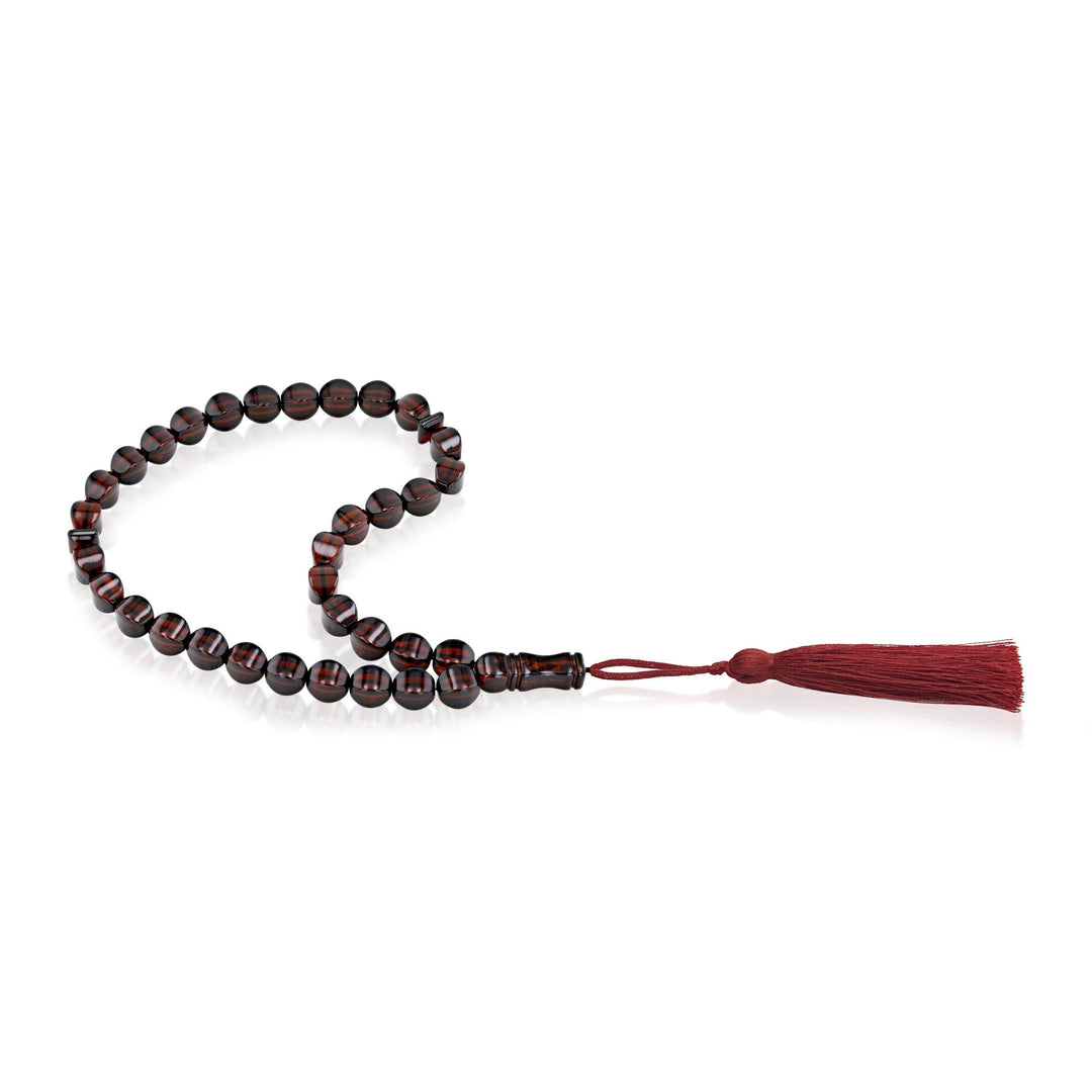 Caribbean Cherry Amber 33 Beads Rosary Diamond Cut 3