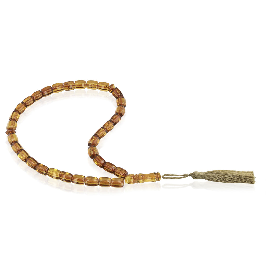 Caribbean Honey Amber 33 Beads Rosary Diamond Cut 2