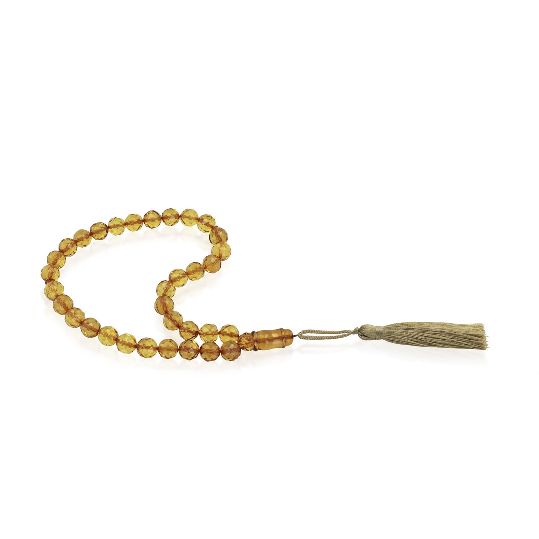 Baltic Honey Amber 33 Beads Rosary Round Cut Faceted 2