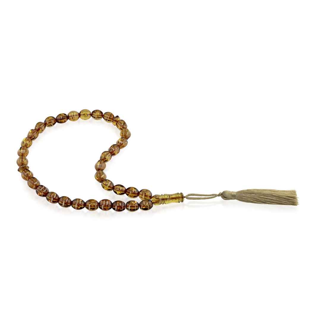 Caribbean Honey Amber 33 Beads Rosary Diamond Cut 4