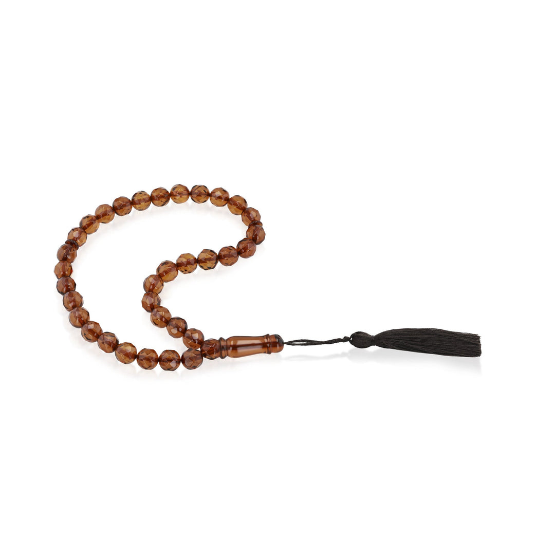 Baltic Honey Amber 33 Beads Rosary Round Cut Faceted 1