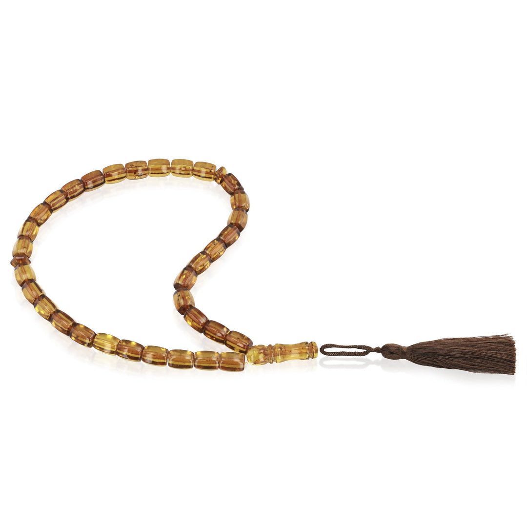Caribbean Honey Amber 33 Beads Rosary Diamond Cut 2