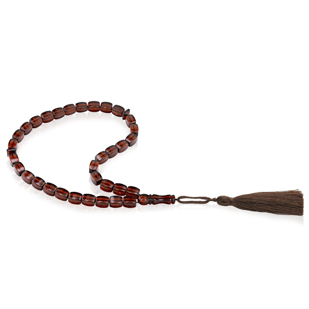 Caribbean Cherry Amber 33 Beads Rosary Diamond Cut 1