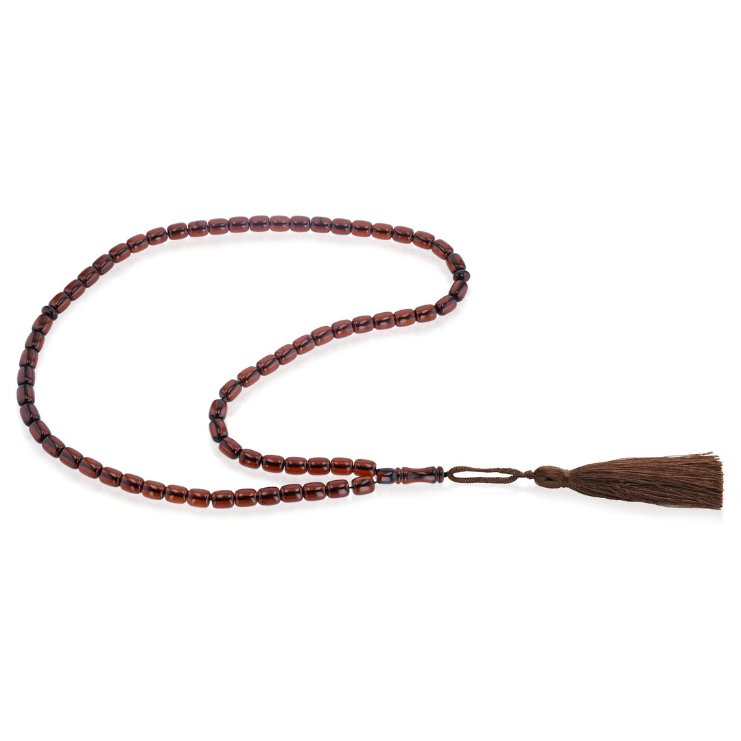 Caribbean Cherry Amber 66 Beads Rosary Barrel Cut 1