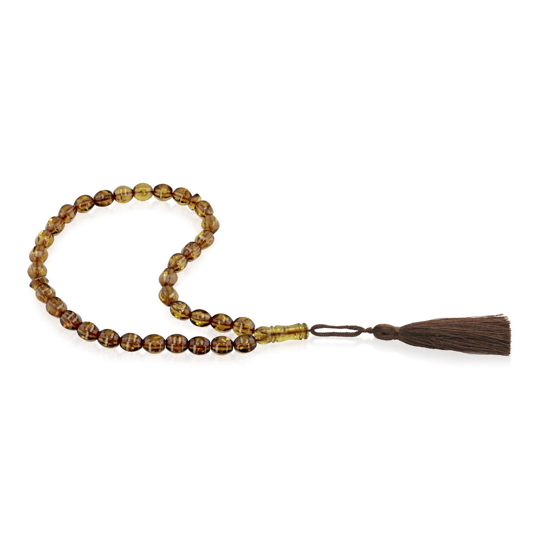 Caribbean Honey Amber 33 Beads Rosary Diamond Cut 4