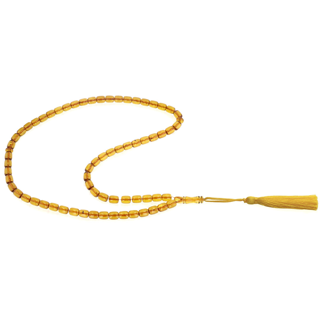 Caribbean Honey Amber 66 Beads Rosary Barrel Cut 1