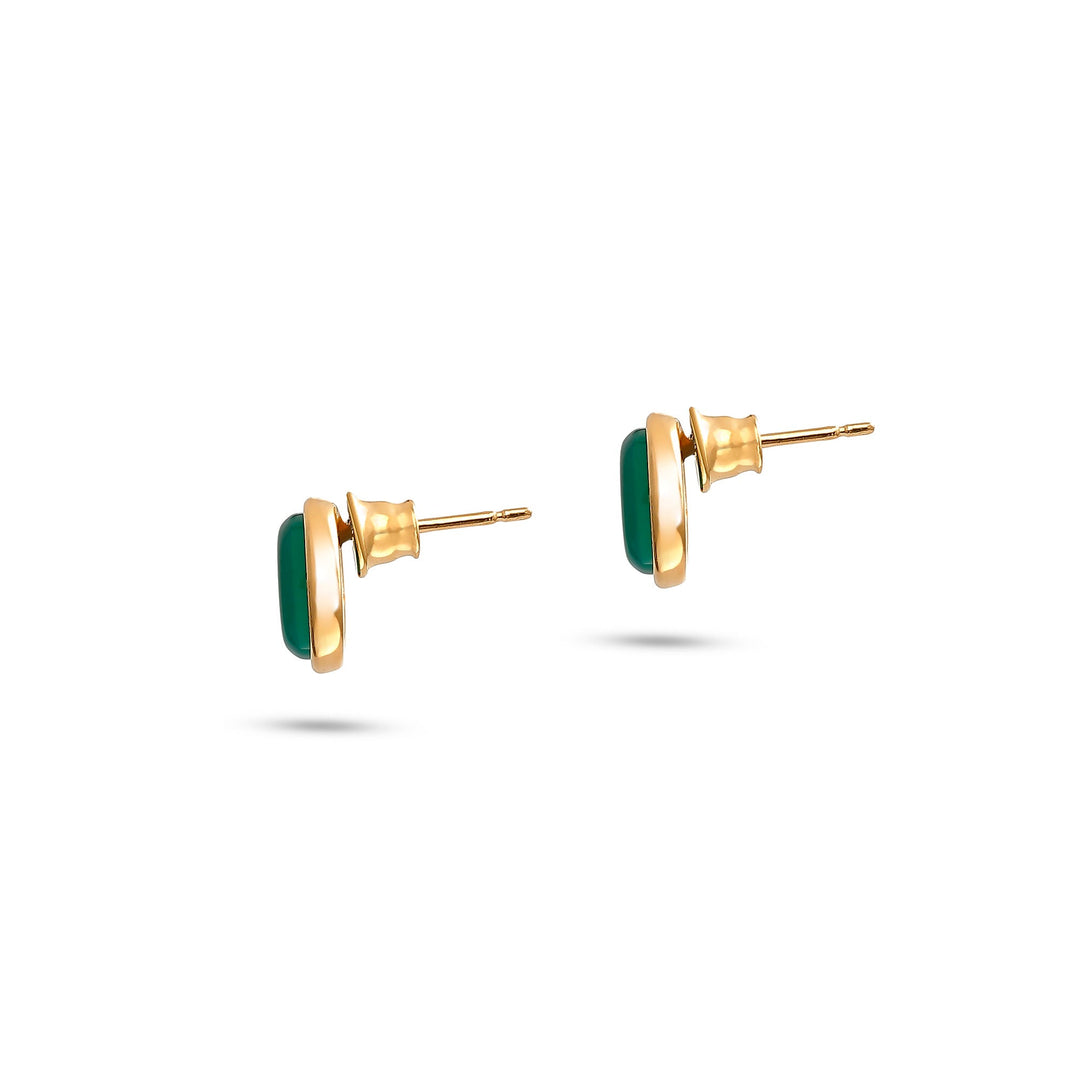 Agate Green Medallion Earrings