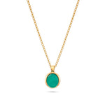 Load image into Gallery viewer, Agate Green Medallion Pendant