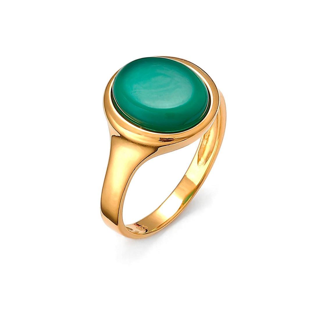Agate Green Medallion Ring
