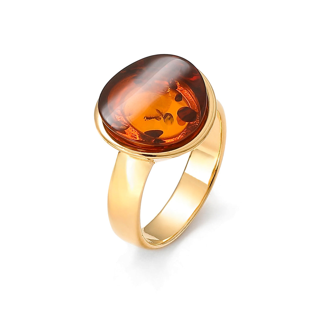 Amber Medallion Ring