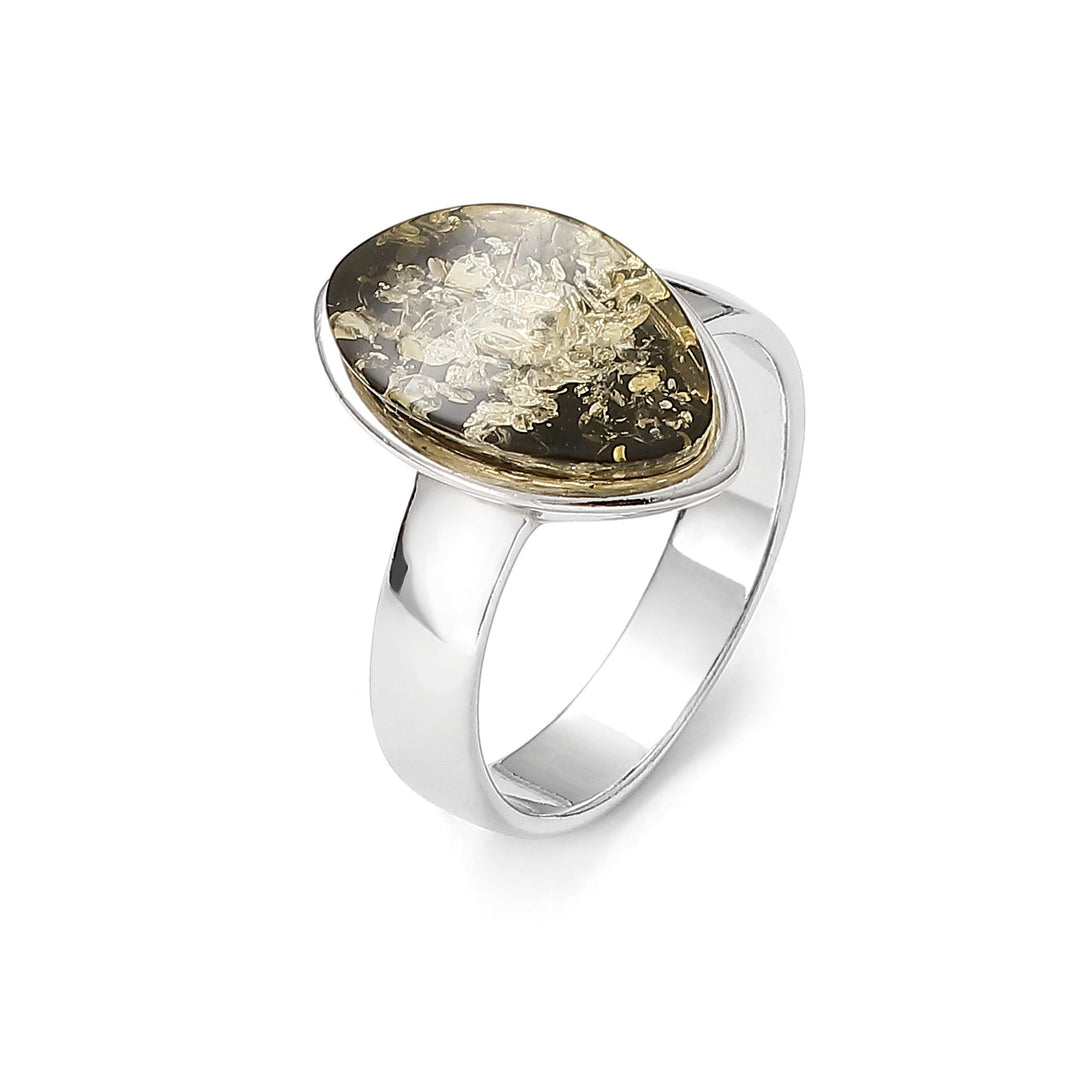 Pure Green Amber Ring