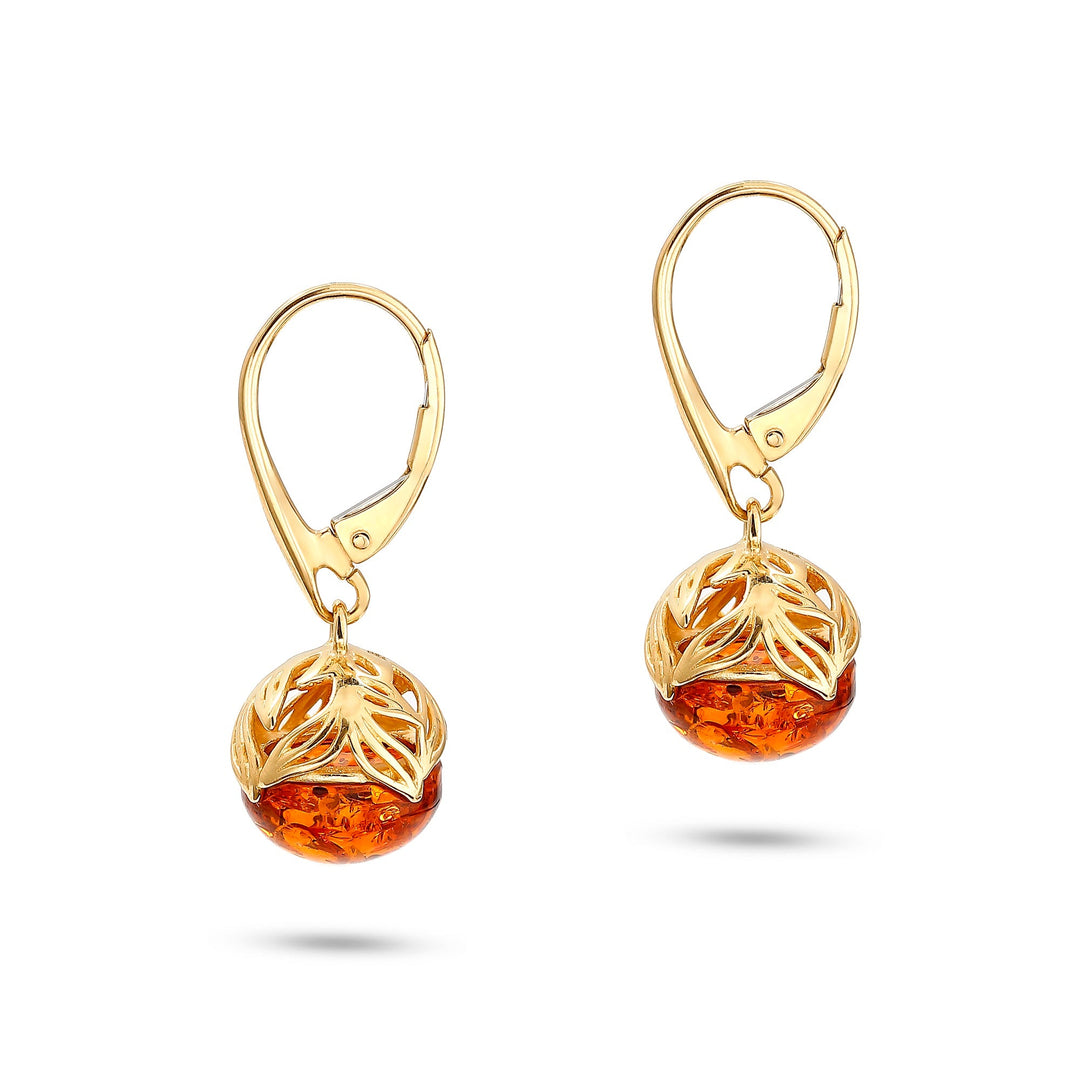 Amber Honey Nest Earrings