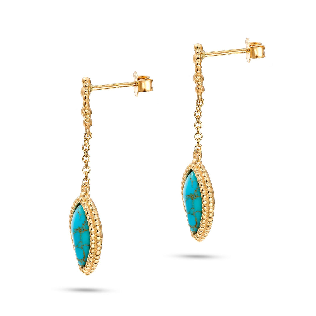 Turquoise Leaf Earrings