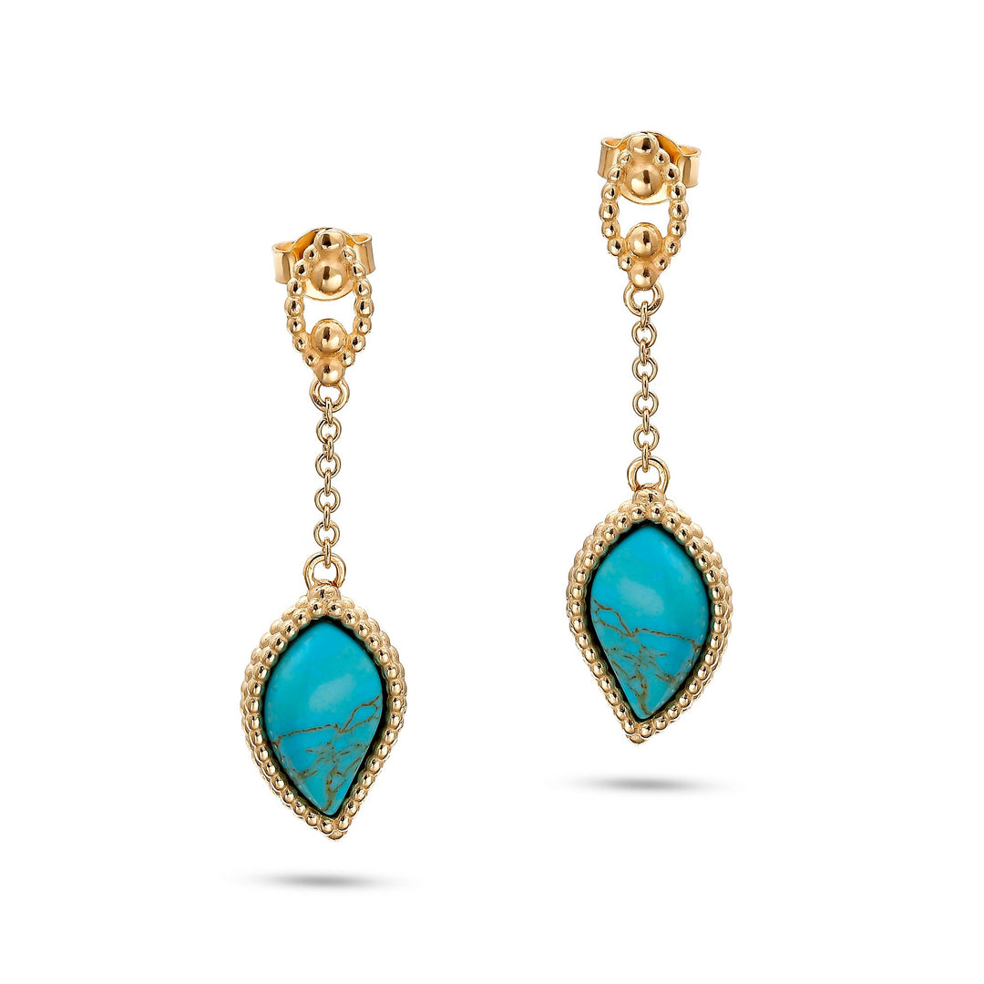 Turquoise Leaf Earrings