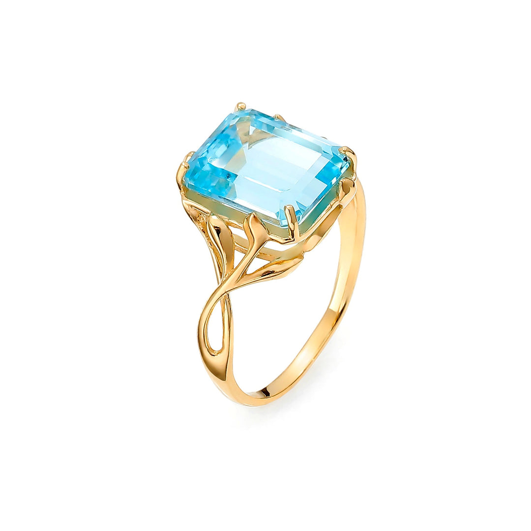 Blue Topaz Princess Ring