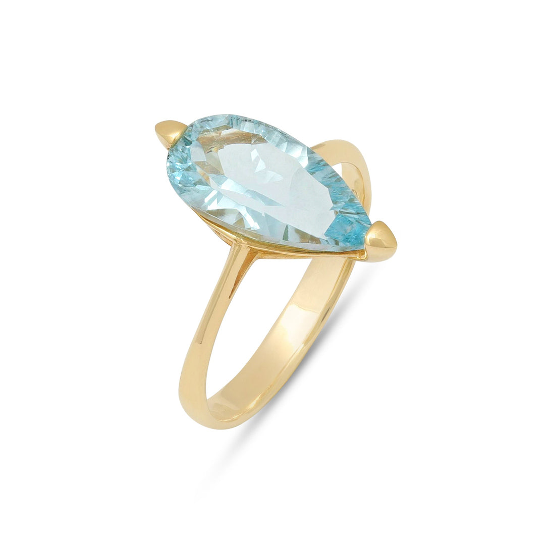 Glacier Drop Cut Blue Ring
