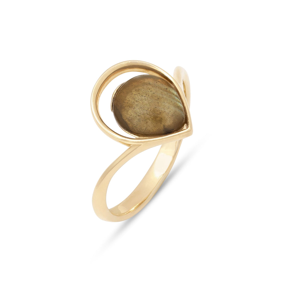 Morning Dew Hazy Grey Drop Ring