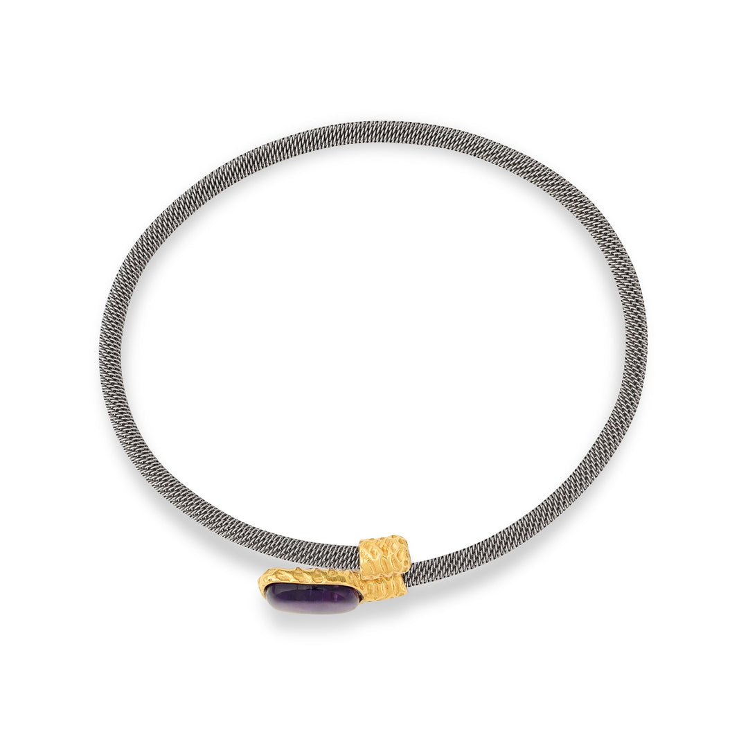 Wrapped Cuff Amethyst Bracelet