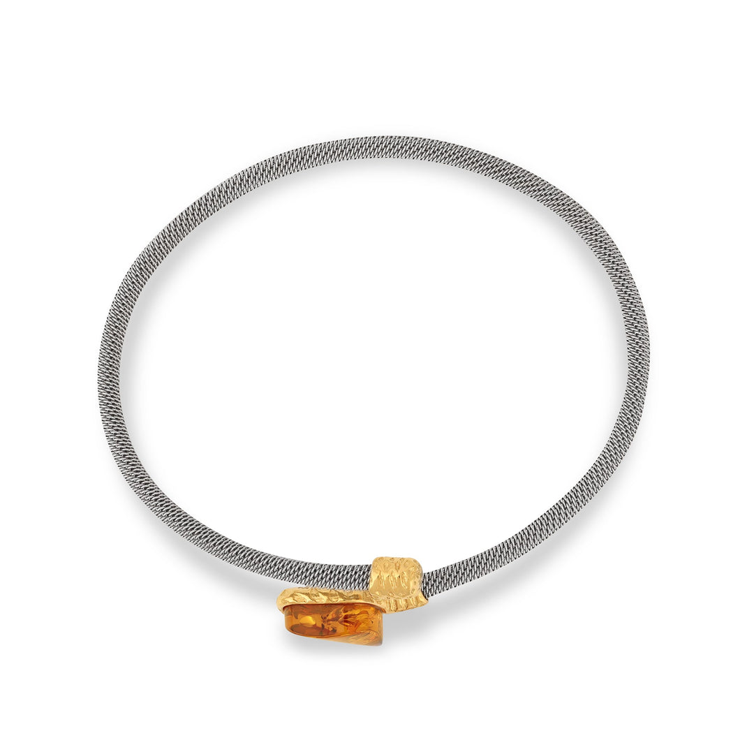 Wrapped Cuff Amber Bracelet