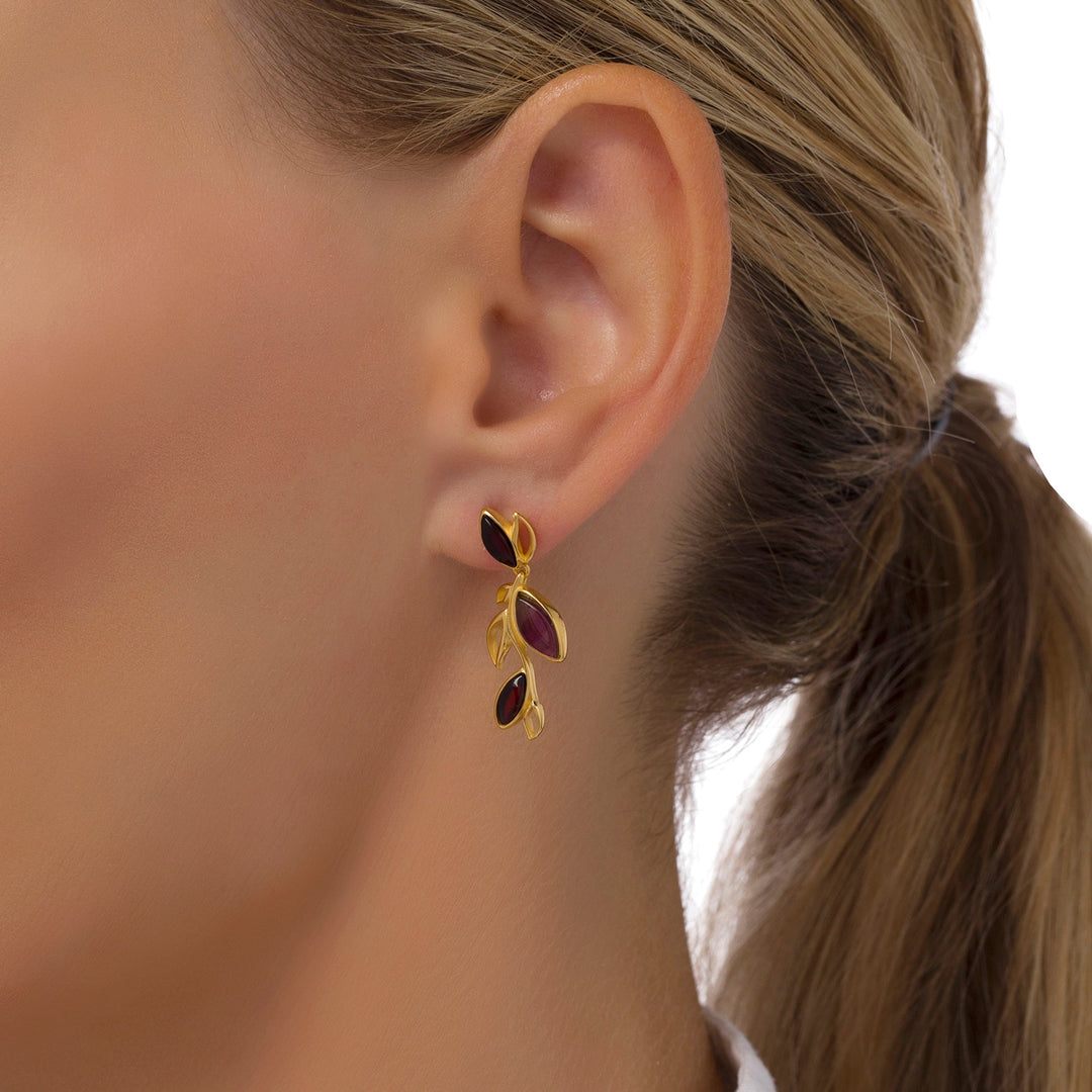 Leaf Circle Purple Earrings