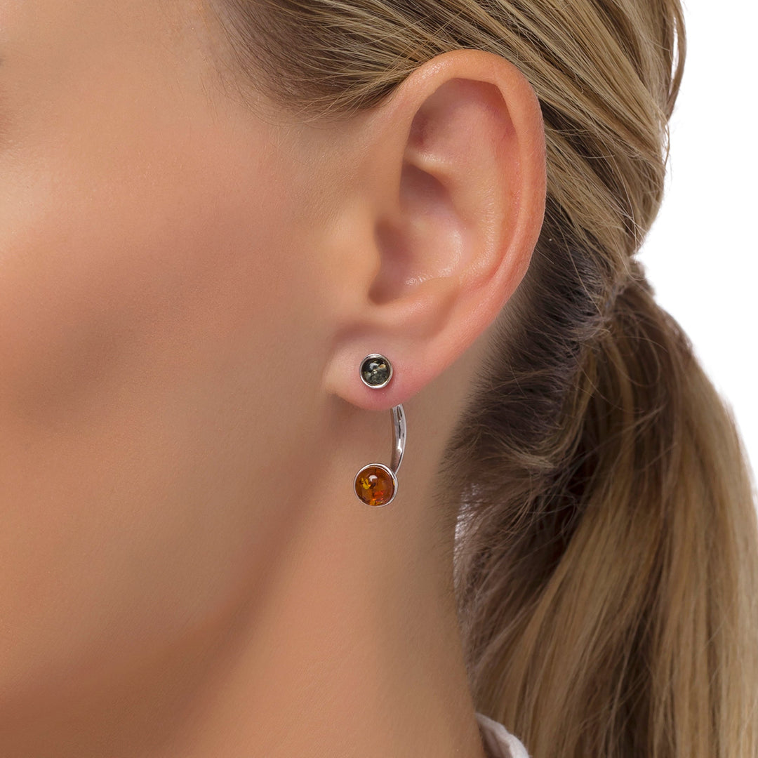 Silver Arch Honey Earrings