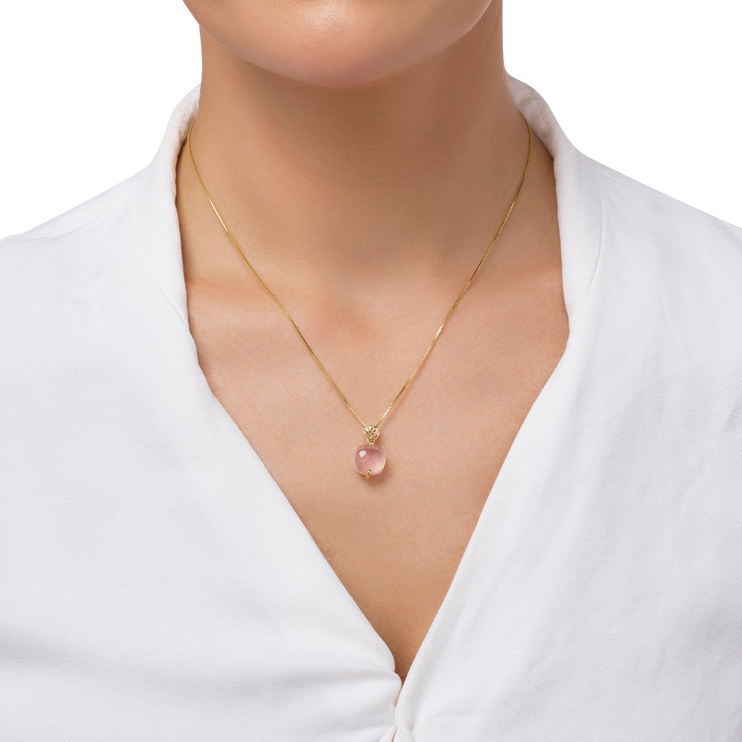 Wisiorek Frozen Lake Square Cut Pink