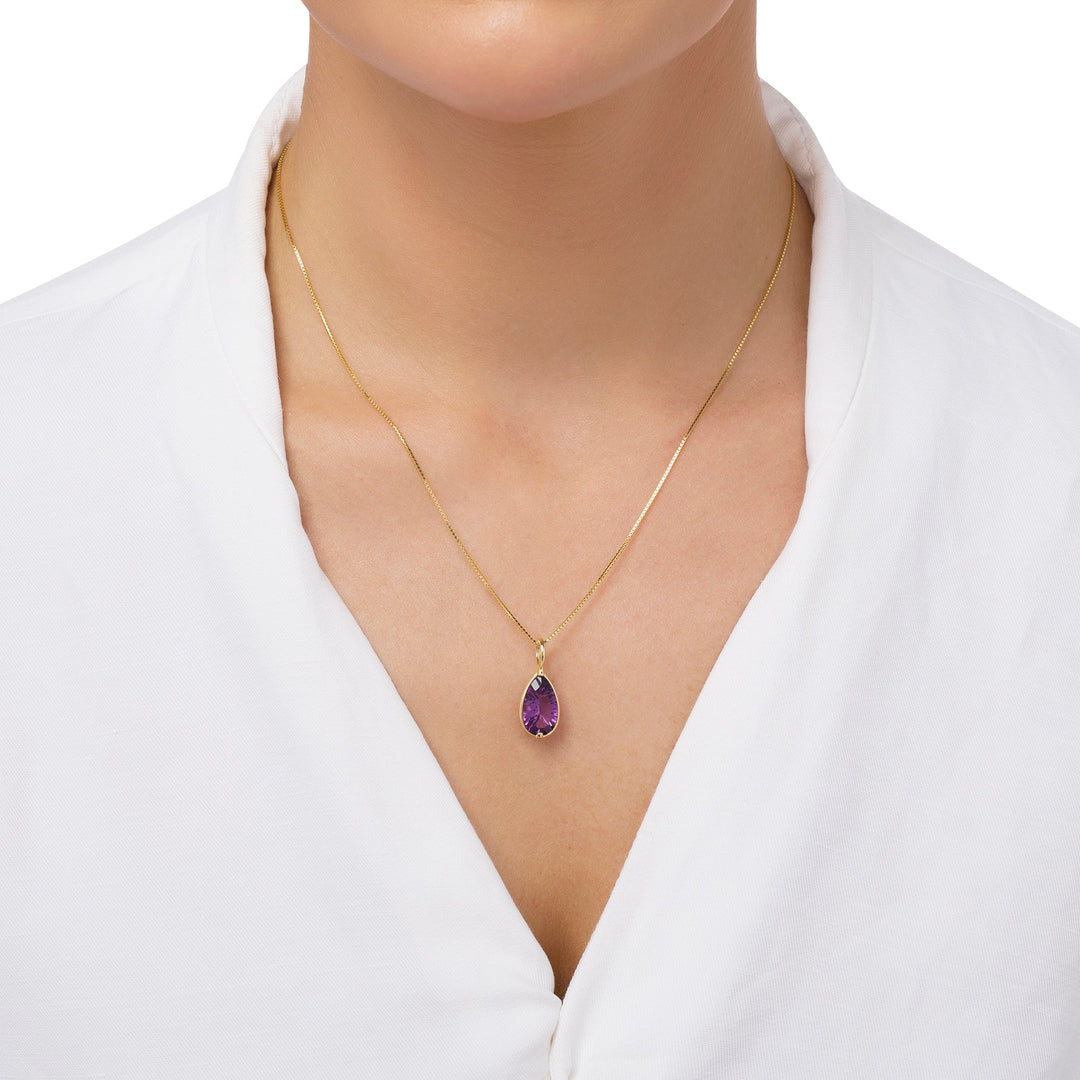 Purple Ice Drop Cut Pendant