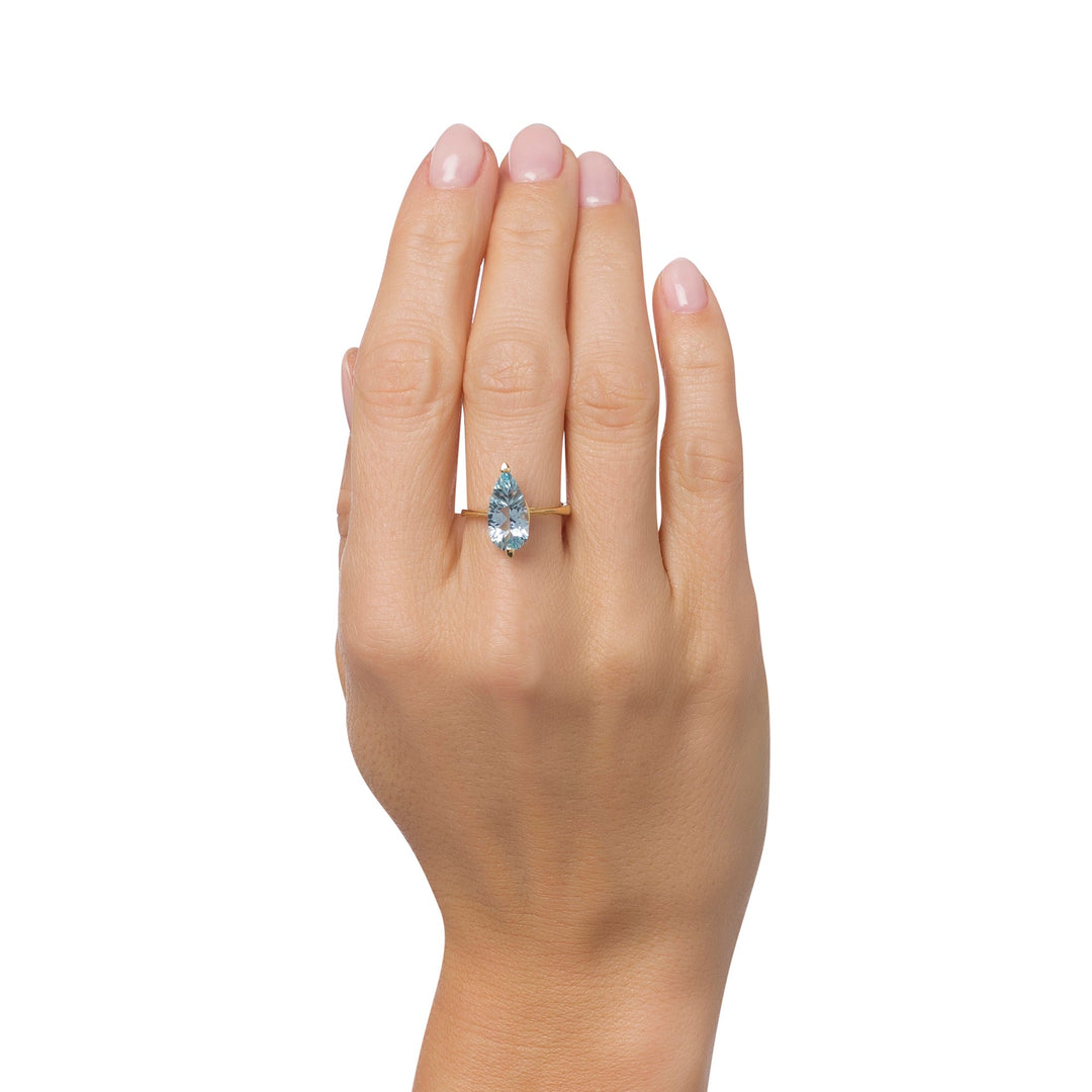 Glacier Drop Cut Blue Ring