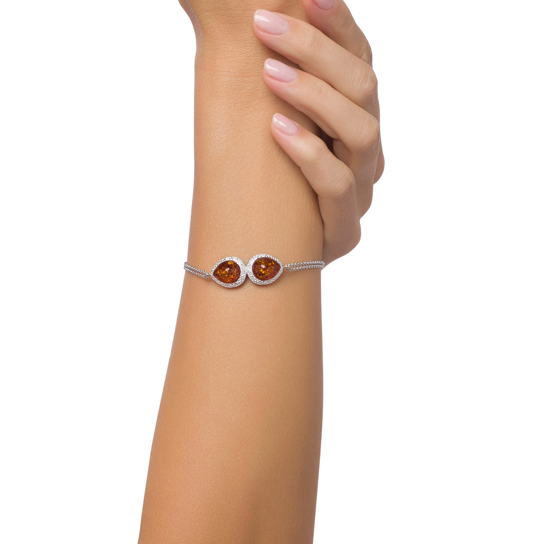Silver Web Honey Bracelet