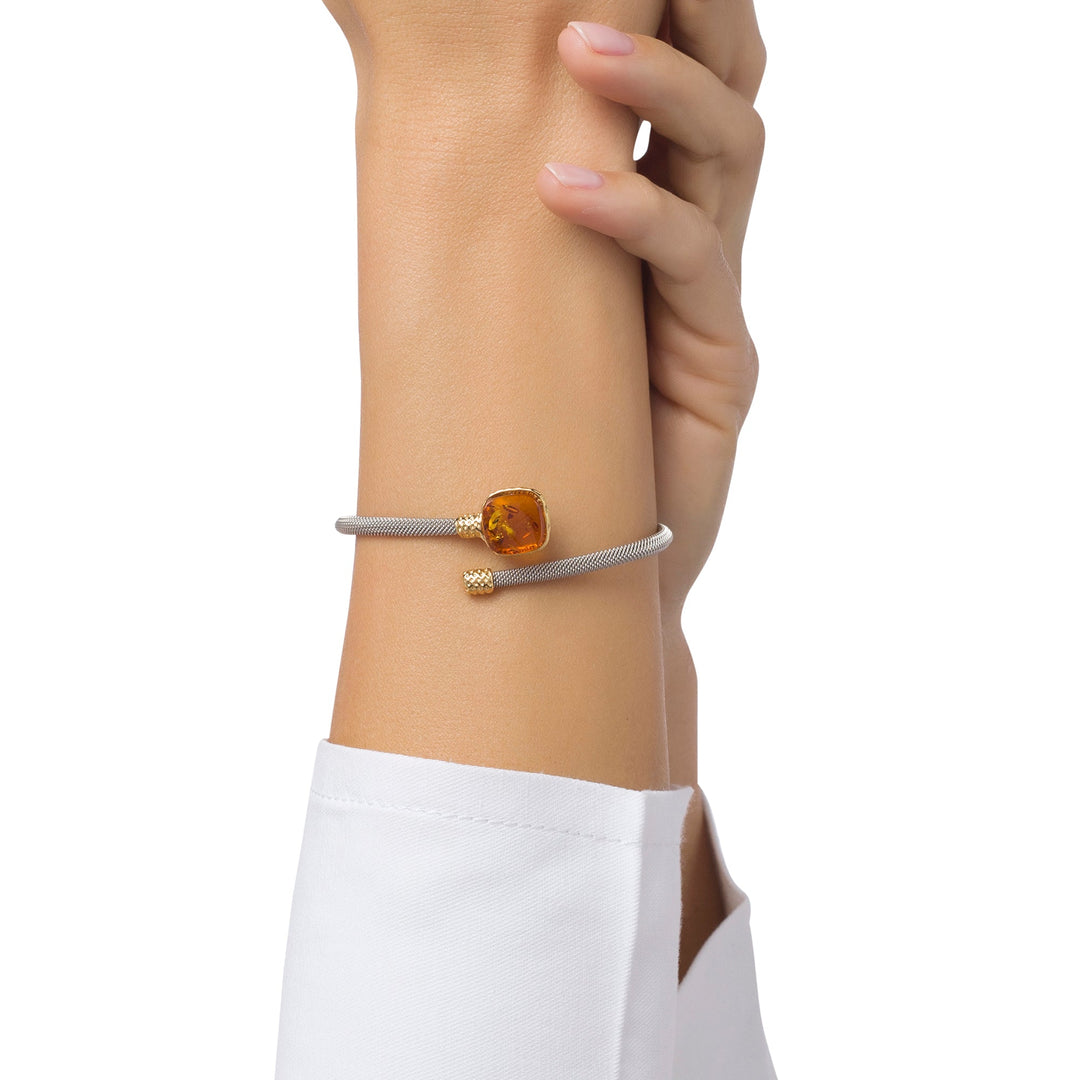 Wrapped Cuff Amber Bracelet