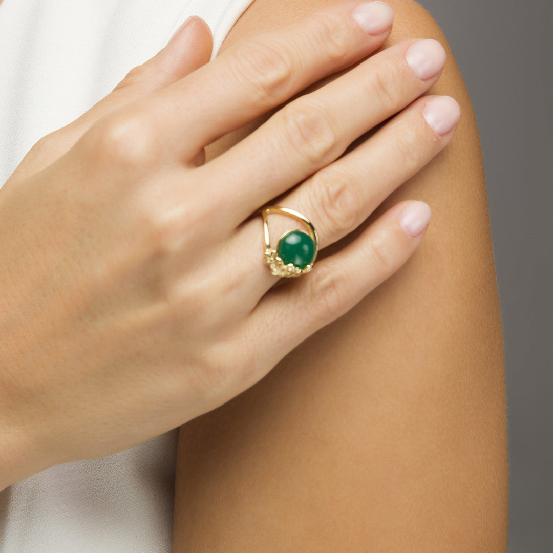 Flower Garland Deep Green Ring