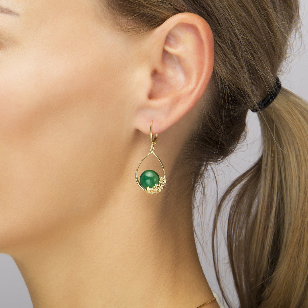 Flower Garland Deep Green Earrings