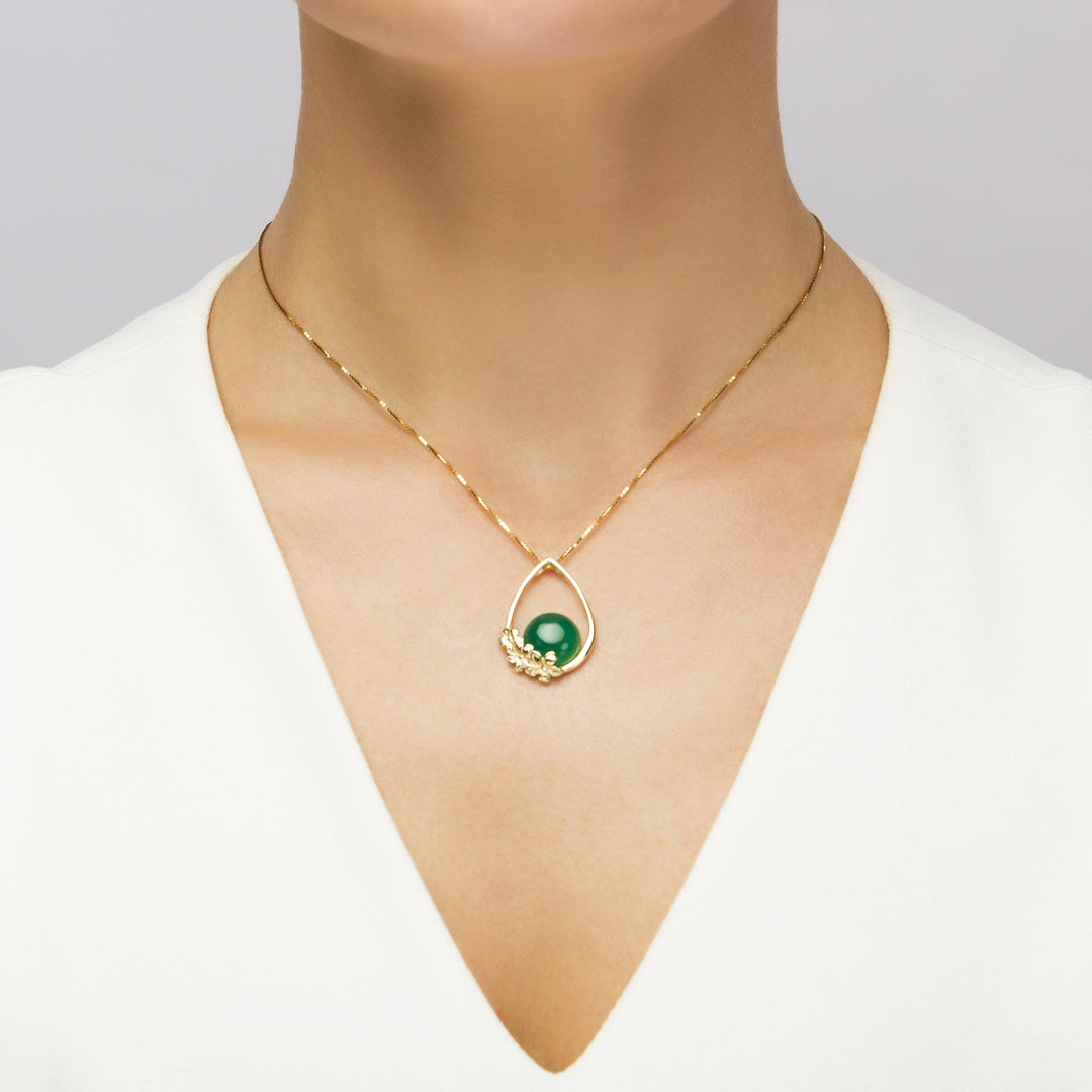 Flower Garland Deep Green Pendant