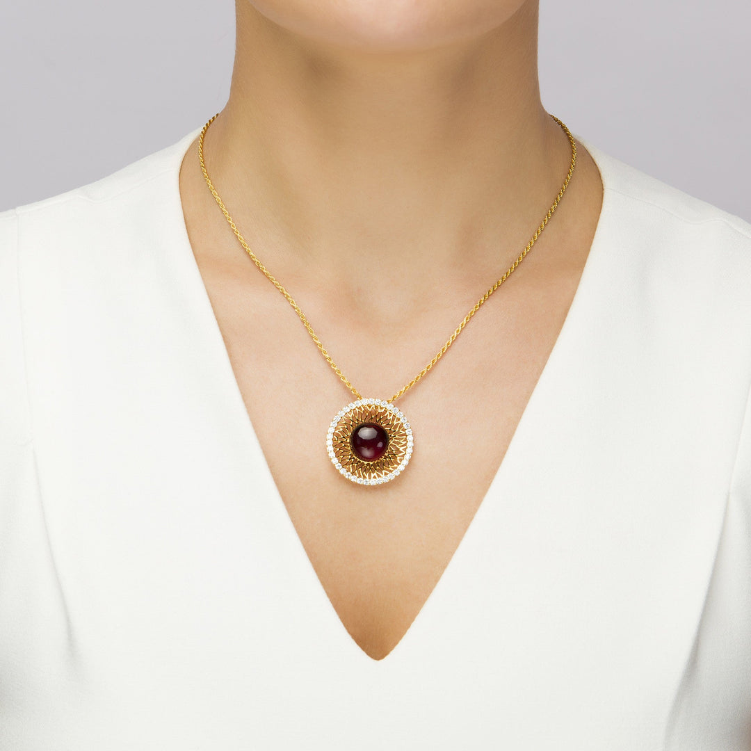 Goddess of Zircons Cherry Pendant