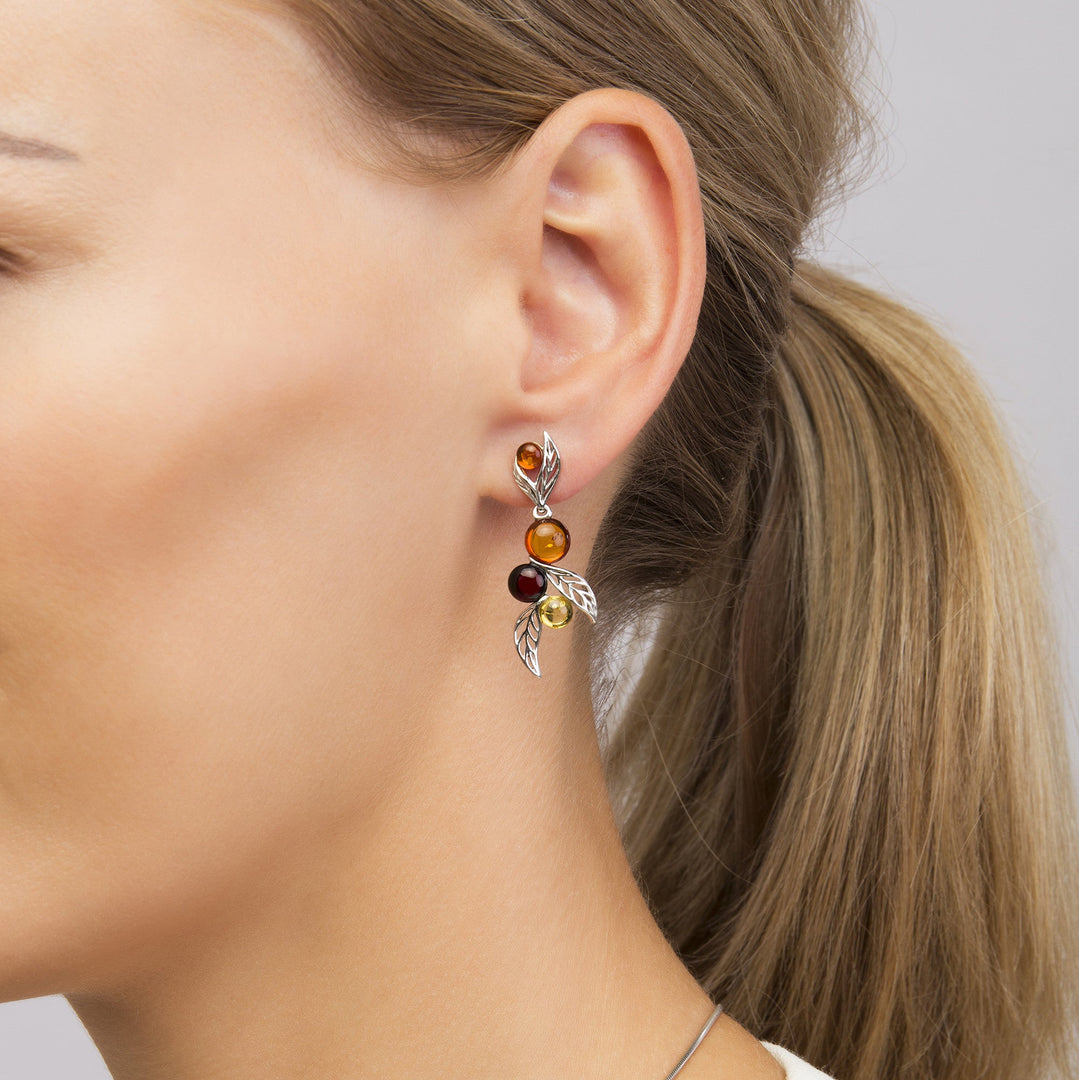 Silver Leaf Branch Earrings