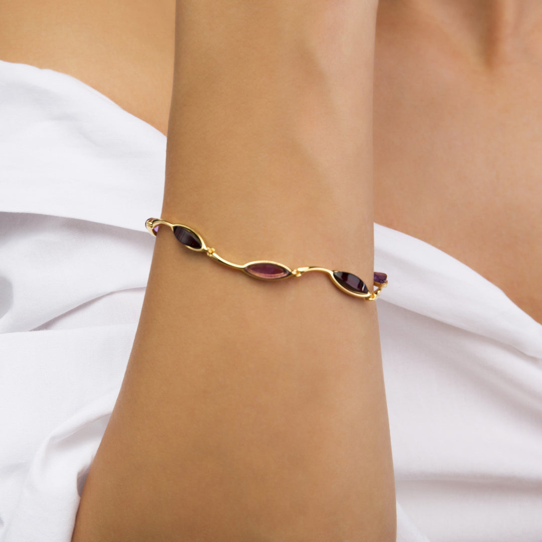 Morning Dew Purple & Cherry Bracelet