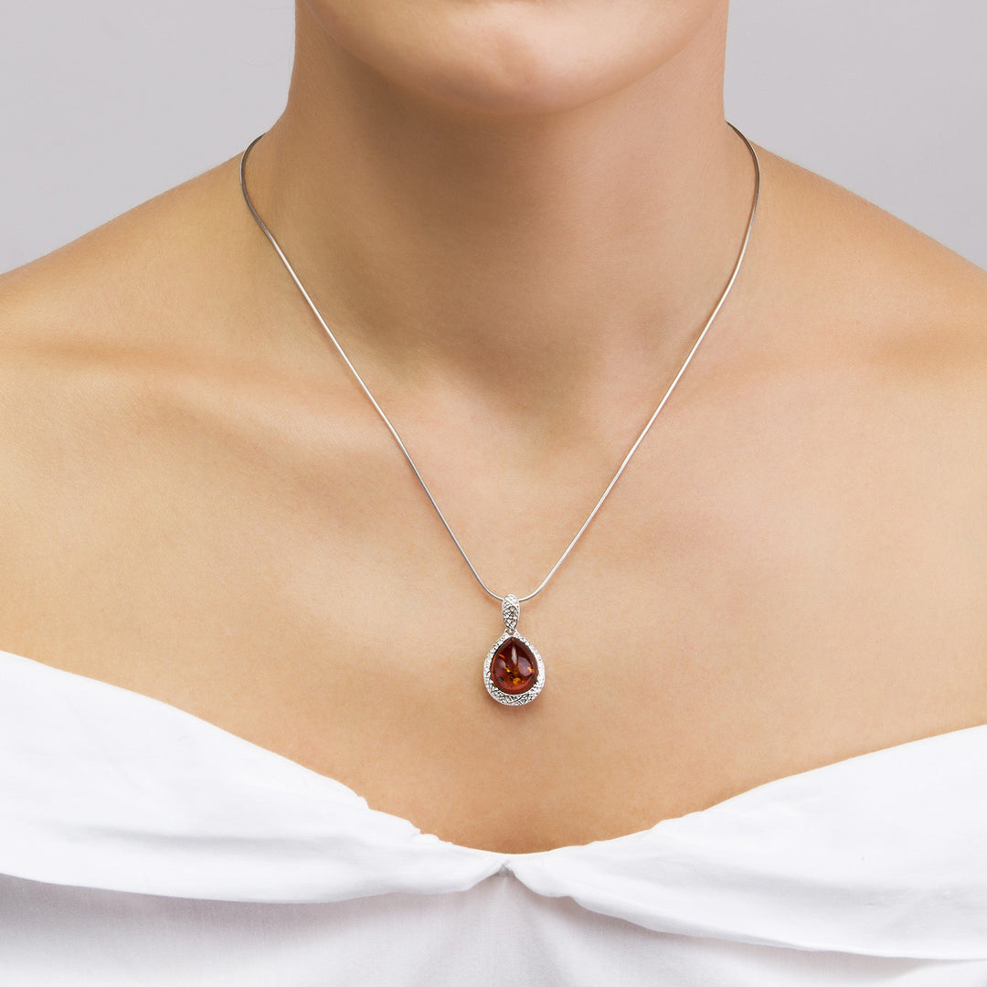 Silver Web Honey Pendant