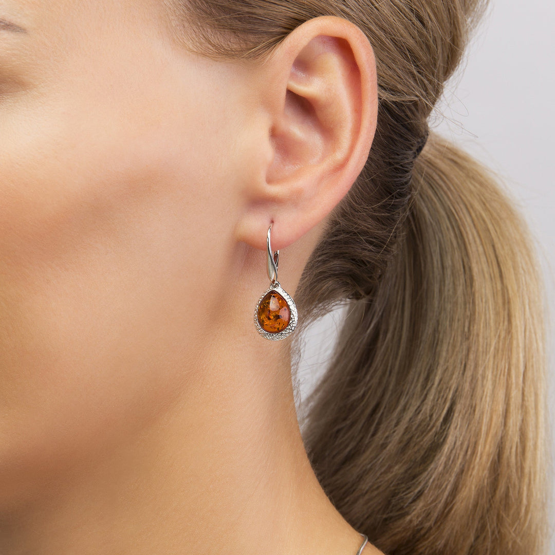 Silver Web Honey Earrings