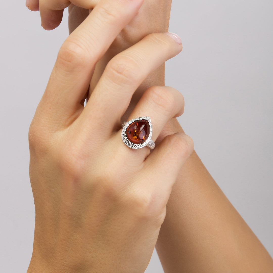 Silver Web Honey Ring