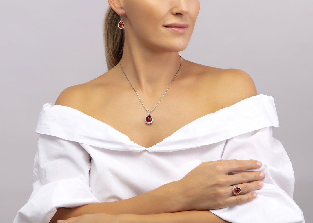 Silver Web Honey Pendant